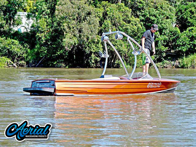 Wakeboard tower for 1966 Lewis Clinker with Ascent Tower