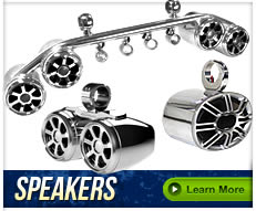 Wake tower speaker pods