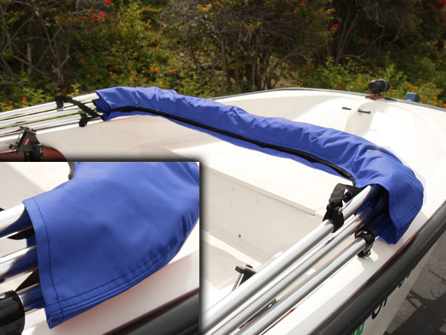 SafeGuard Premium Boat Bimini Top 3 Bow with all Hardware 6' x 46" x 67-72" - Navy Blue