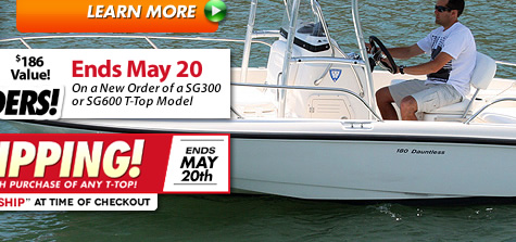 Stryker SG600 offers boat owners fantastic protection from the sun with Sunbrella marine grade canvas. 