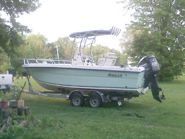 2004 ANGLER 220 CENTER CONSOLE center console boat with universal ttop by Stryker T-Tops installed