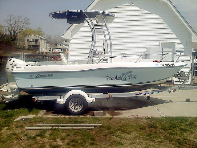05 Angler 180  center console boat with universal ttop by Stryker T-Tops installed