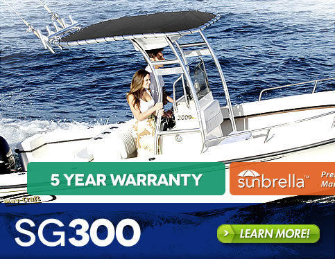 SG300 is a strong and stylish universal t-tops for center console boats. Upgrade from our full range of OEM quality aftermarket fishing and water sport accessories.