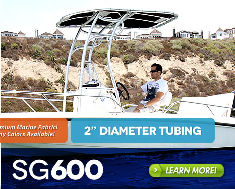 The SG600 trong and stylish universal folding t-tops for center console boats. Built using highest quality materials and workmanship.